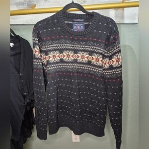 American Eagle Outfitters Dark Gray Fair Isle Sweater